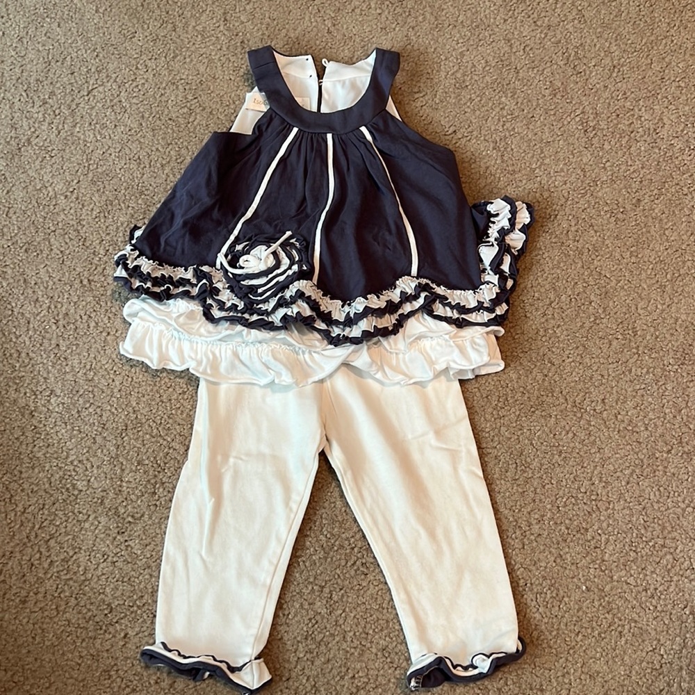 Isobella & Chloe grey and cream outfit size 12M